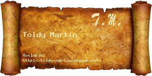 Toldy Martin névjegykártya