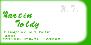 martin toldy business card